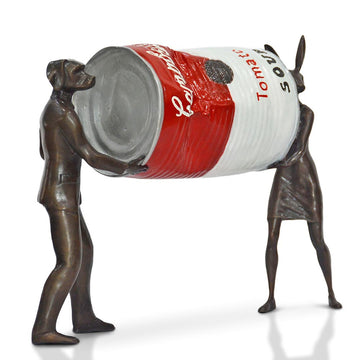 A Little Tomato Soup Clean Up (Bronze Sculpture)