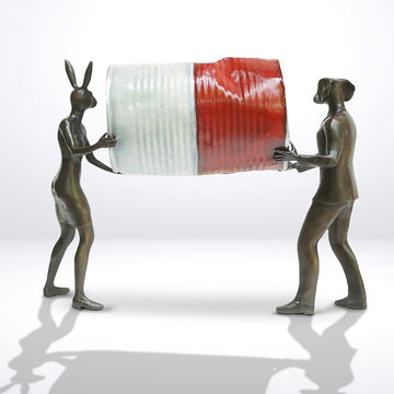 A Little Clean Up (Bronze Sculpture)