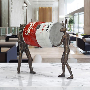 A Little Tomato Soup Clean Up (Bronze Sculpture)