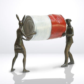 A Little Clean Up (Bronze Sculpture)