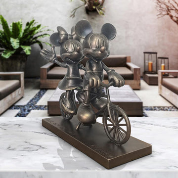 Mickey and Minnie Take Love for a Spin (Resin Sculpture)