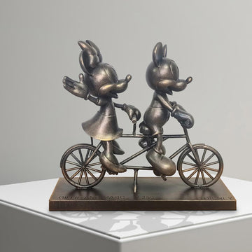 Mickey and Minnie Take Love for a Spin (Resin Sculpture)