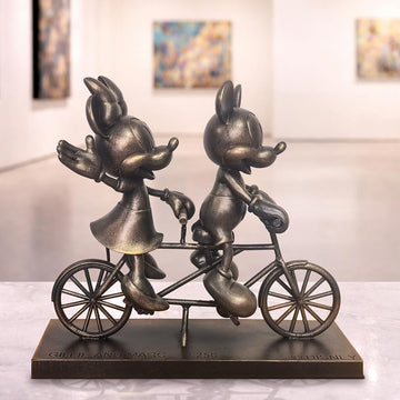 Mickey and Minnie Take Love for a Spin (Resin Sculpture)