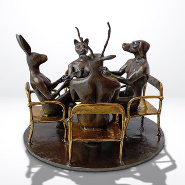 Coffee Table Friends (Bronze Sculpture)
