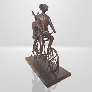 Tandem Riders on an Adventure (Bronze Sculpture, Mid-Size)