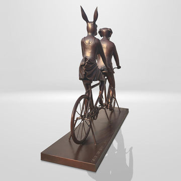 Tandem Riders on an Adventure (Bronze Sculpture, Mid-Size)
