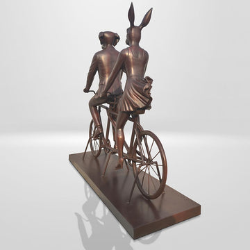 Tandem Riders on an Adventure (Bronze Sculpture, Mid-Size)