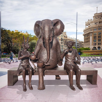 The Teatime Bench (Bronze Sculpture)
