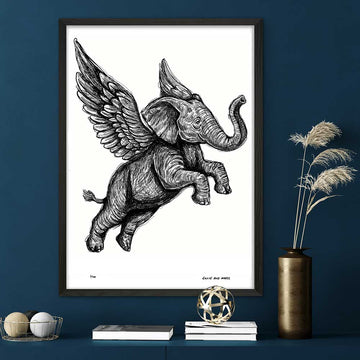 The Elephant Was Flying Very High (Giclee Canvas Print)