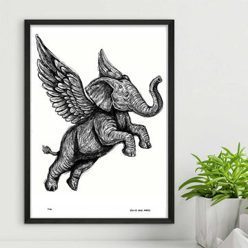 The Elephant Was Flying Very High (Giclee Canvas Print)