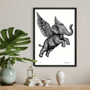 The Elephant Was Flying Very High (Giclee Canvas Print)