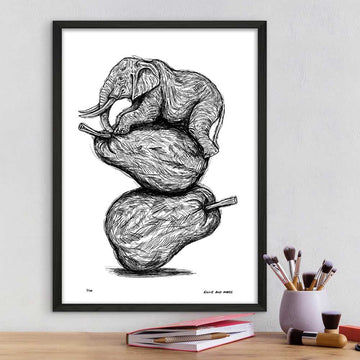 The Pearfect Elephant (Giclee Canvas Print)