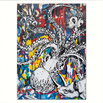 The Fantastic Voyage of Rabbitwoman and Dogman (Original Painting)