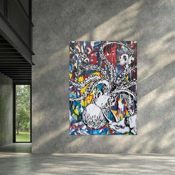 The Fantastic Voyage of Rabbitwoman and Dogman (Original Painting)