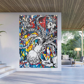 The Fantastic Voyage of Rabbitwoman and Dogman (Original Painting)