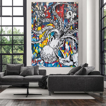 The Fantastic Voyage of Rabbitwoman and Dogman (Original Painting)