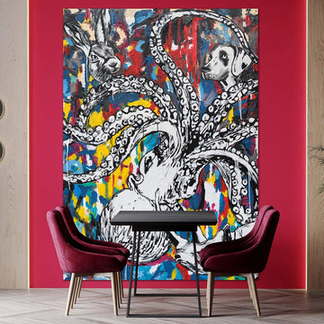 The Fantastic Voyage of Rabbitwoman and Dogman (Original Painting)