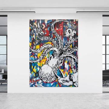 The Fantastic Voyage of Rabbitwoman and Dogman (Original Painting)