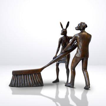 A Little Tidy Up (Bronze Sculpture)