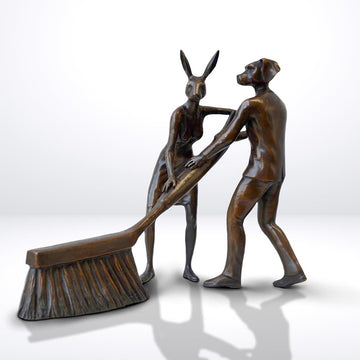 A Little Tidy Up (Bronze Sculpture)