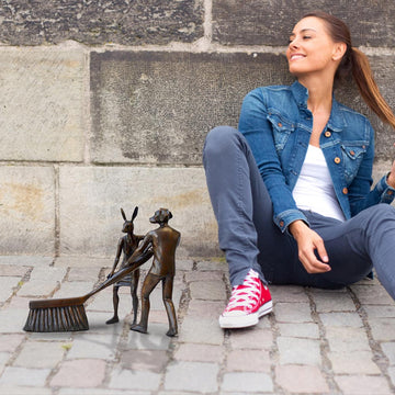 A Little Tidy Up (Bronze Sculpture)