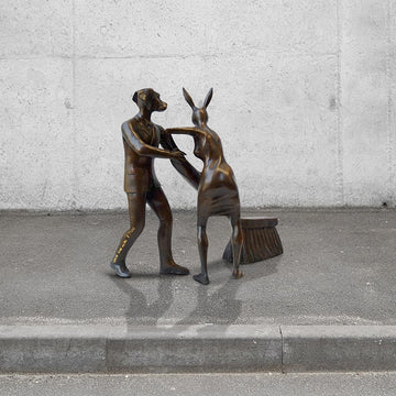A Little Tidy Up (Bronze Sculpture)