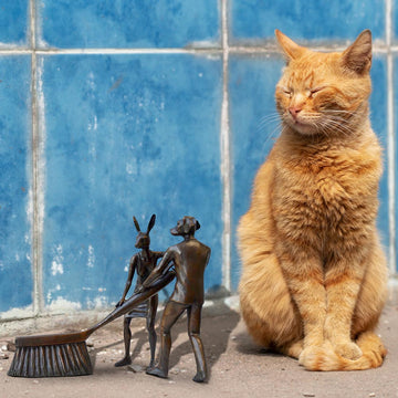 A Little Tidy Up (Bronze Sculpture)