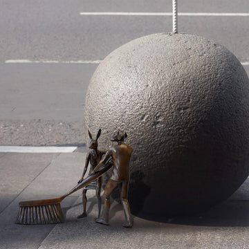 A Little Tidy Up (Bronze Sculpture)