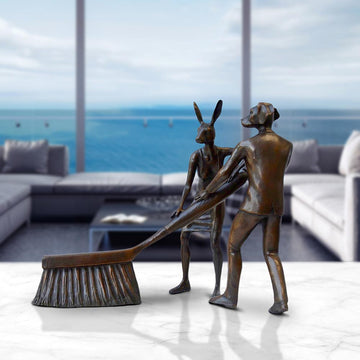 A Little Tidy Up (Bronze Sculpture)