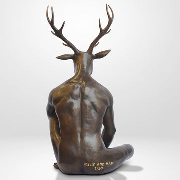 He thought about buying a new tie but he bought a gold pear instead (Bronze Sculpture)