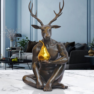 He thought about buying a new tie but he bought a gold pear instead (Bronze Sculpture)