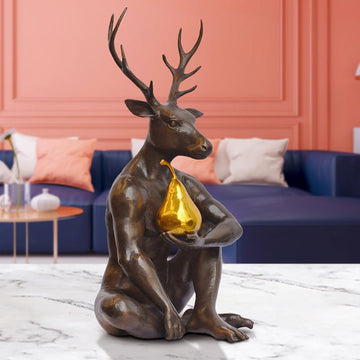 He thought about buying a new tie but he bought a gold pear instead (Bronze Sculpture)