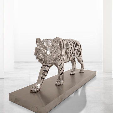 Tiger Burning Bright (Stainless Steel Sculpture)