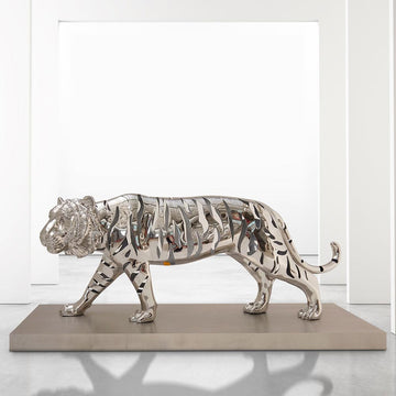 Tiger Burning Bright (Stainless Steel Sculpture)