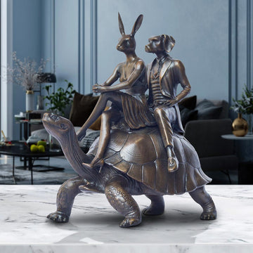 The Tortoise Riders (Bronze Sculpture, Small)