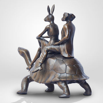The Tortoise Riders (Bronze Sculpture, Small)