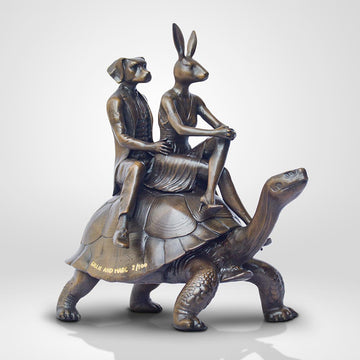 The Tortoise Riders (Bronze Sculpture, Small)