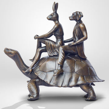 The Tortoise Riders (Bronze Sculpture, Small)