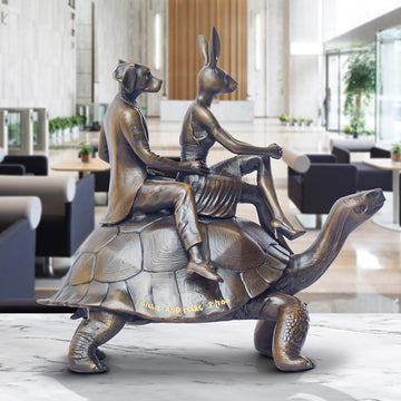 The Tortoise Riders (Bronze Sculpture, Small)