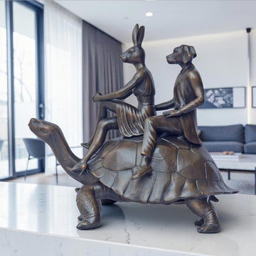 The Tortoise Riders (Bronze Sculpture, Small)