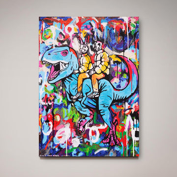 T Rex Running (Original Painting)