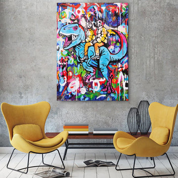 T Rex Running (Original Painting)