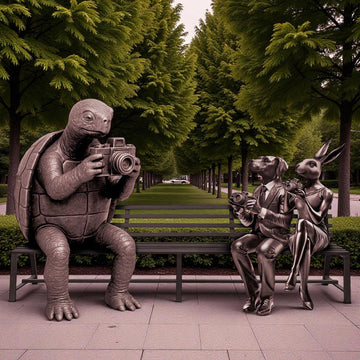 The Turtle Bench of Friendship (Bronze Sculpture)