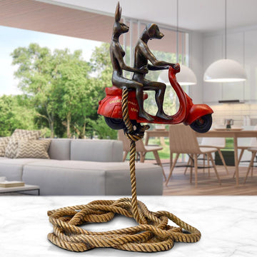 Authentic Vespa Riders Up High (Bronze Sculpture)