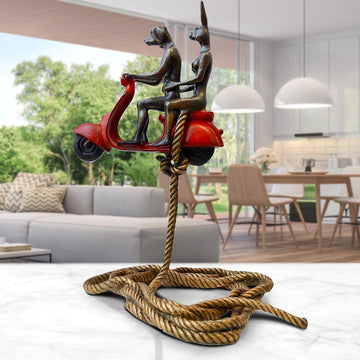 Authentic Vespa Riders Up High (Bronze Sculpture)