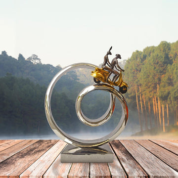 The Vespa Riders Go Round A Big World (Bronze Sculpture)