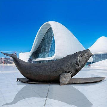 The North Atlantic Right Whale Races on a Surfboard (Bronze Sculpture)