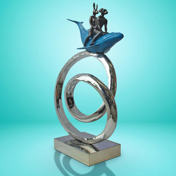 The Whale Riders Go Round the World (Bronze Sculpture)