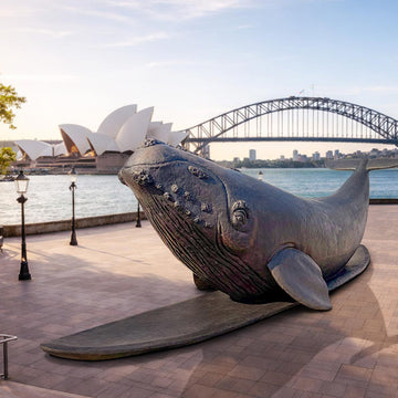 The North Atlantic Right Whale Races on a Surfboard (Bronze Sculpture)