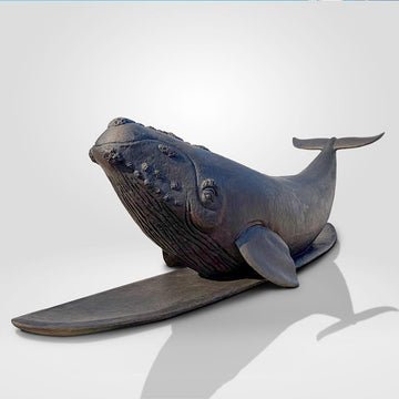 The North Atlantic Right Whale Races on a Surfboard (Bronze Sculpture)